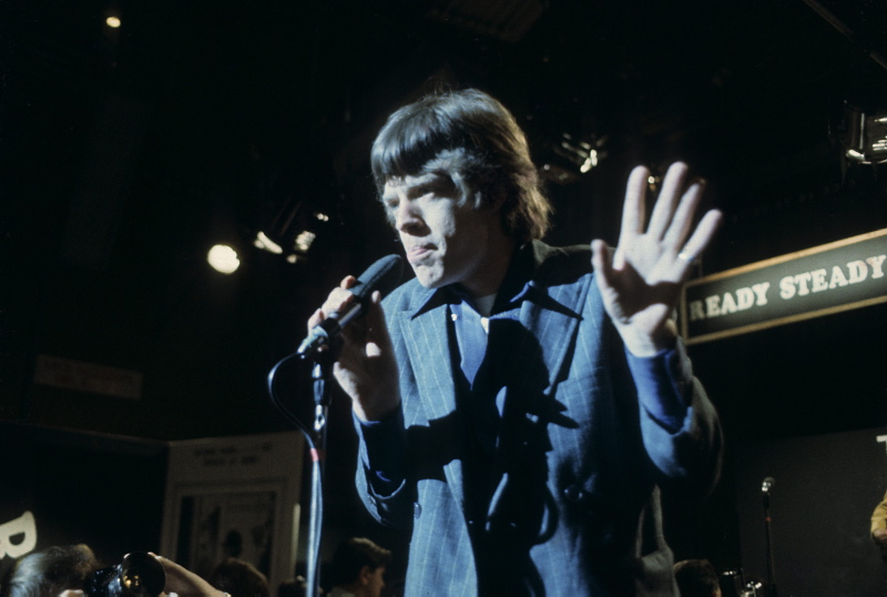Mick Jagger of the Rolling Stones, performing on Ready Steady Go