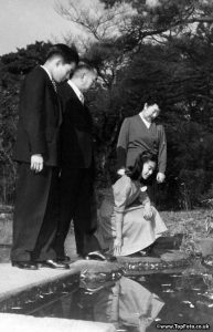 FAMILY OF THE JAPANESE EMPEROR May, 1954Prince Yoshi (left), Emperor Hirohito, Princess Suga, and Empress Nagako